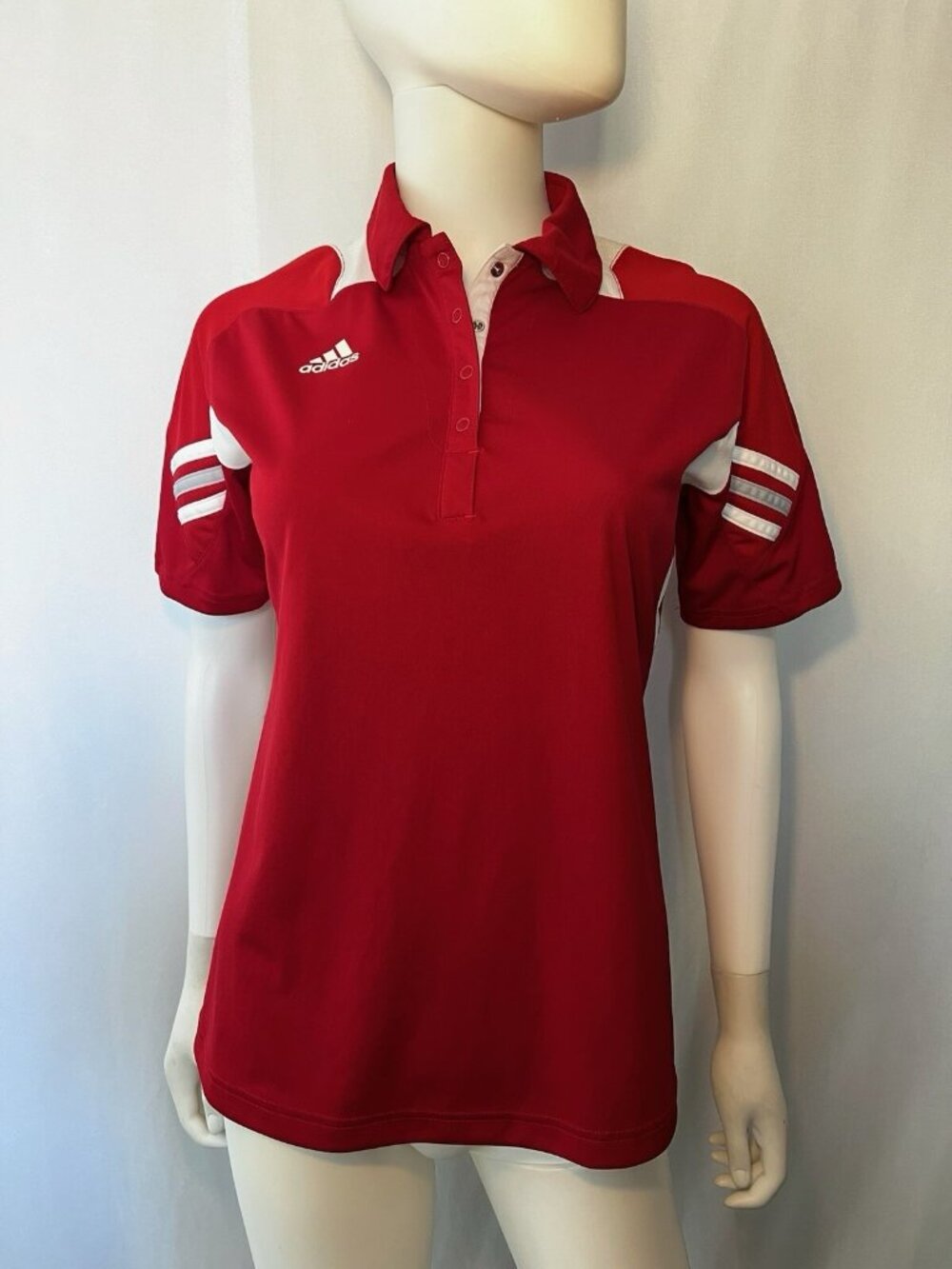 Adidas Men's Polo Shirt Red Short Sleeve Athletic S